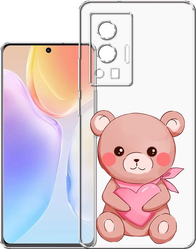 HANIRY Back Cover for Vivo X70 Pro / V2105 back cover / TEDDY BEAR / Designer / PNG_22  (Multicolor, Flexible, Silicon, Pack of: 1)