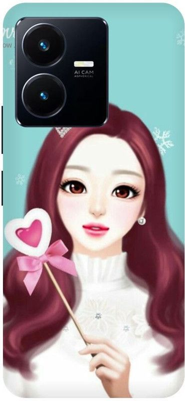 URCHIN Back Cover for Vivo Y22S Cute-Girl-Girl-Barbie-Cartoon-Doll-Love-Lovely-Girl-280181  (Multicolor, Shock Proof, Pack of: 1)