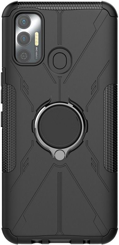 Vkmei Back Cover for Tecno Spark 7  (Black, Shock Proof, Pack of: 1)