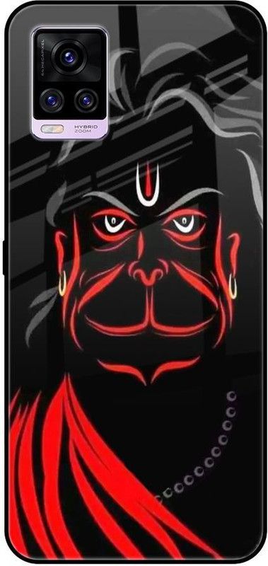 QRIOH Glass Back Cover for Vivo V20 Pro  (Black, Red, Grip Case, Silicon, Pack of: 1)