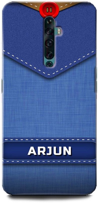 WallCraft Back Cover for OPPO Reno2 / CPH1907 ARJUN NAME, A, LETTER, BLUE, JEANS, ALPHABET, DESIGN  (Multicolor, Dual Protection, Pack of: 1)