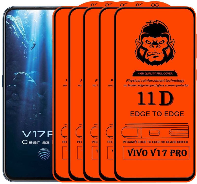 FIVE-O Edge To Edge Tempered Glass for : VIVO V17 PRO  (Pack of 5)