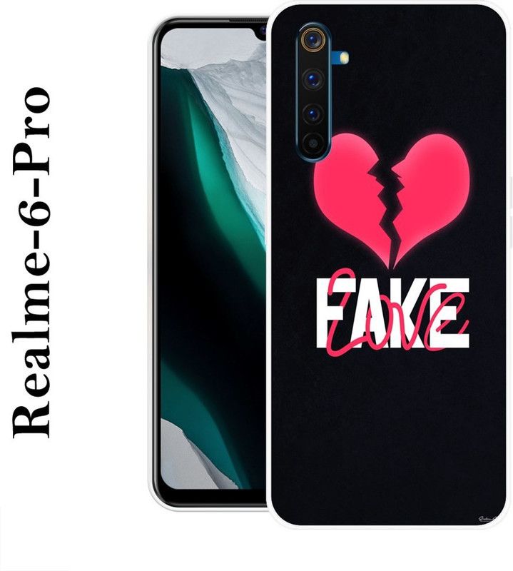 KUDI Back Cover for Realme 6 Pro  (Black, Pink, Grip Case, Silicon)