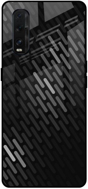 QRIOH Glass Back Cover for Oppo Find X2  (Black, Grip Case, Silicon, Pack of: 1)