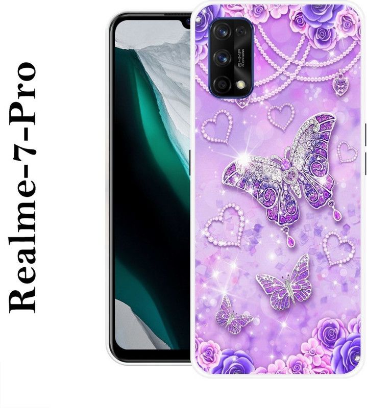 PALWALE BALAJI Back Cover for Realme 7 Pro  (Purple, Silver, Grip Case, Silicon)