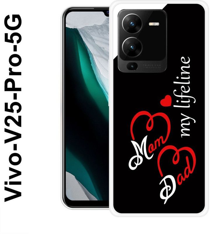 INDIALAND Back Cover for Vivo V25 Pro 5G  (Black, White, Silicon)