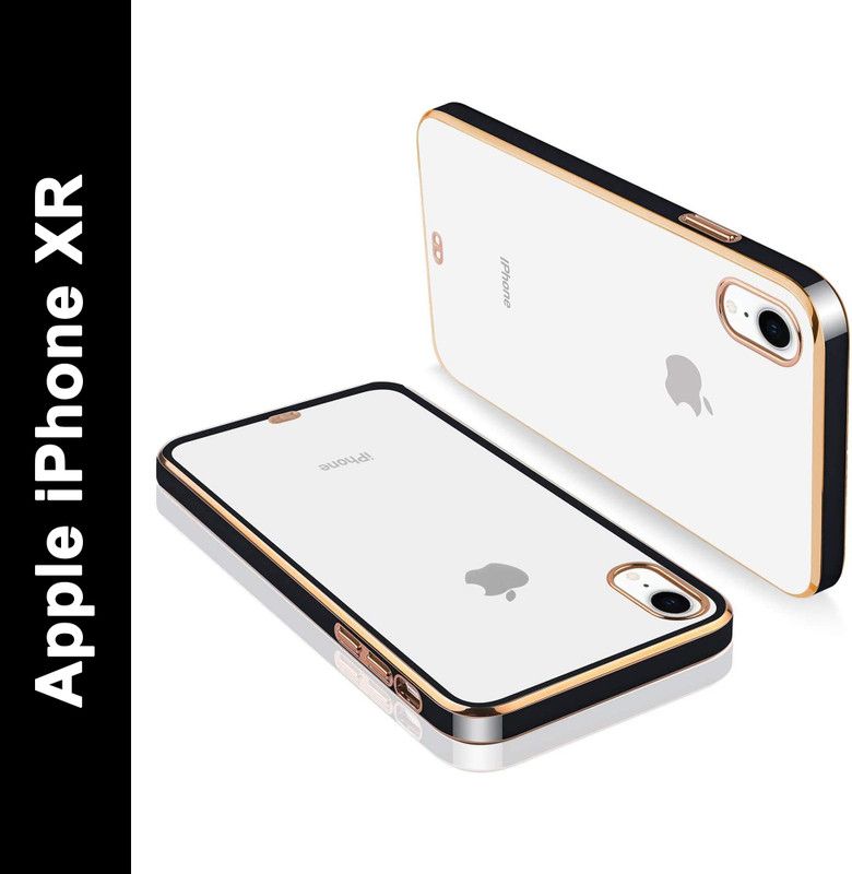 KARWAN Back Cover for Apple Apple iPhone XR  (Black, Gold, Transparent, Shock Proof, Silicon, Pack of: 1)