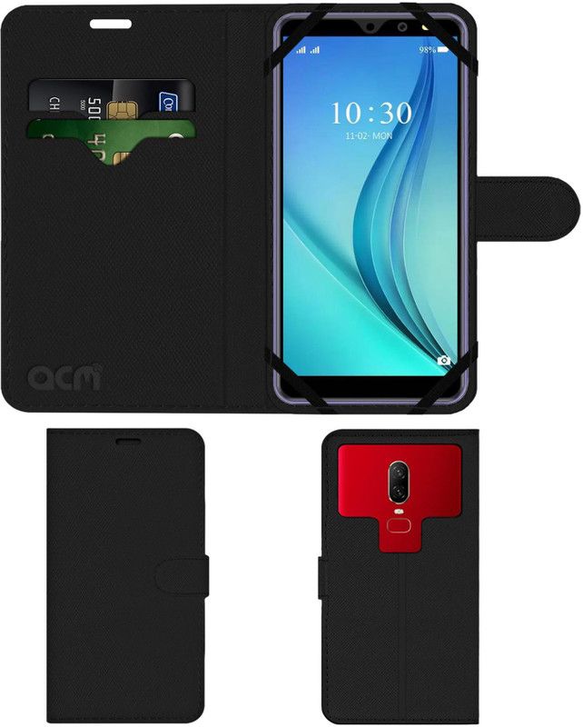 ACM Flip Cover for Ikall Z3 Pro  (Black, Cases with Holder, Pack of: 1)