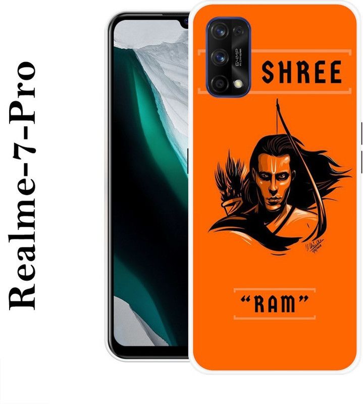 JATLAND Back Cover for Realme 7 Pro  (Orange, Black, Grip Case, Silicon)