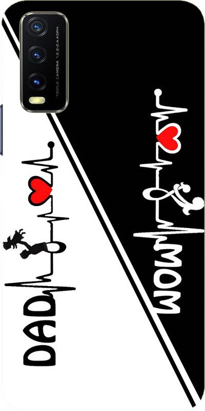VIBHATSU Back Cover for Vivo Y20i  (Black, White, Dual Protection, Silicon)