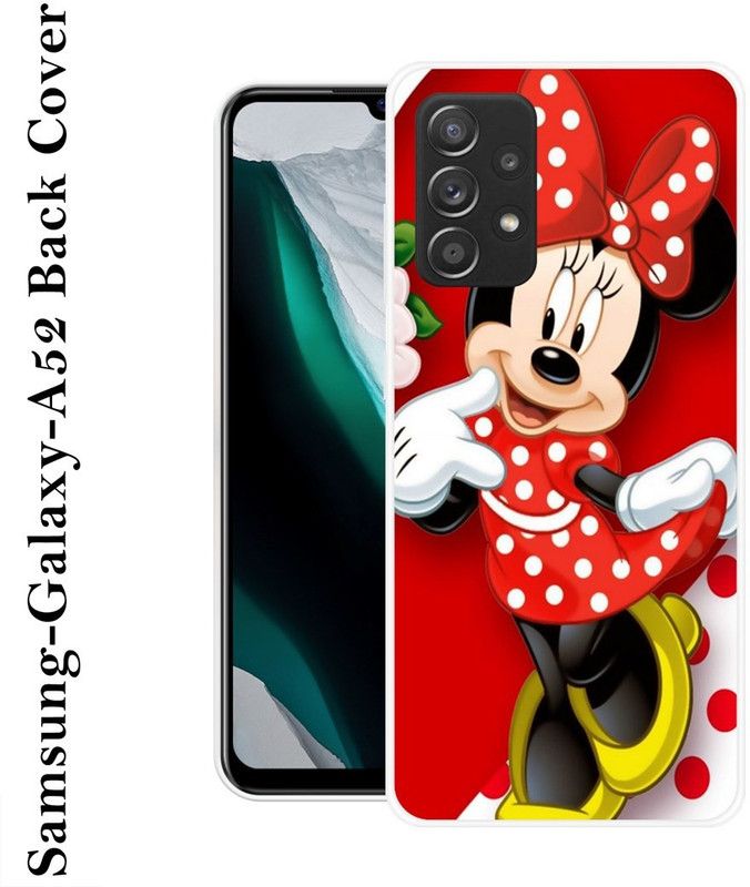 SHIVKUDI Back Cover for Samsung Galaxy A52 5G  (Red, White, Silicon)