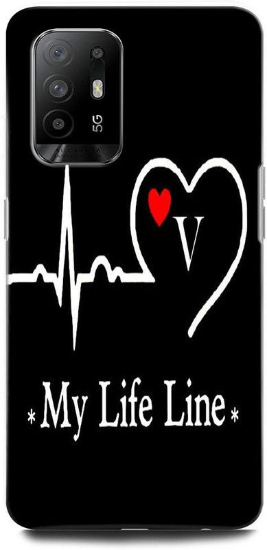 ORBIQE Back Cover for OPPO F19 Pro+ 5G CPH2213 V, V LETTER, V ALPHABET, DESIGN, MY LIFE LINE V  (Multicolor, Hard Case, Pack of: 1)