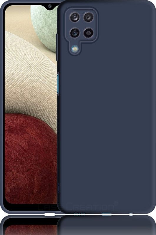 CASE CREATION Back Cover for Samsung Galaxy F12 Liquid TPU Silicon OG Premium Case Cover  (Blue, Waterproof, Pack of: 1)