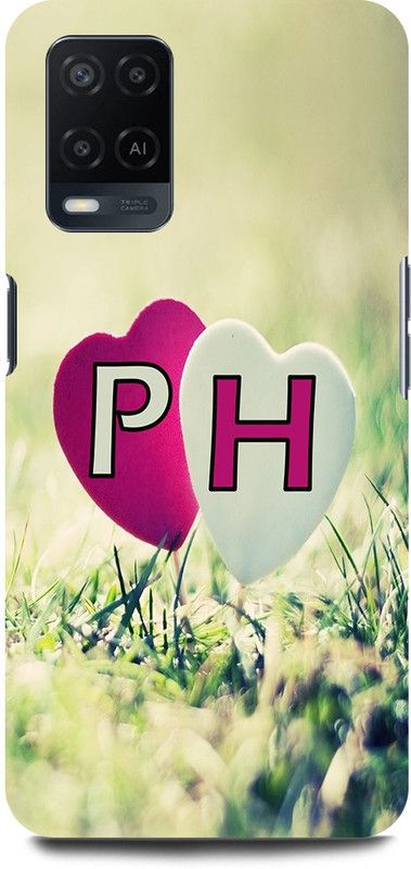 JUGGA Back Cover for OPPO A54, CPH2239, P LOVES H NAME,P NAME, H LETTER, ALPHABET,P LOVE H NAME  (Green, Hard Case, Pack of: 1)