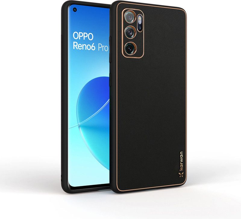 KARWAN Back Cover for OPPO Reno6 Pro 5G  (Black, Gold, Shock Proof, Pack of: 1)