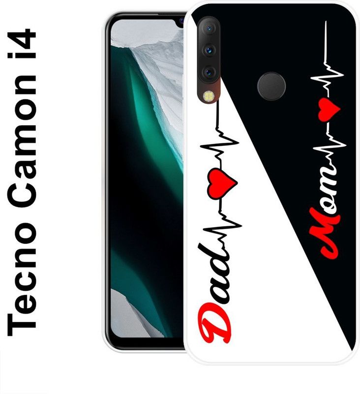 JATLAND Back Cover for Tecno Camon I4  (Black, White, Grip Case, Silicon)