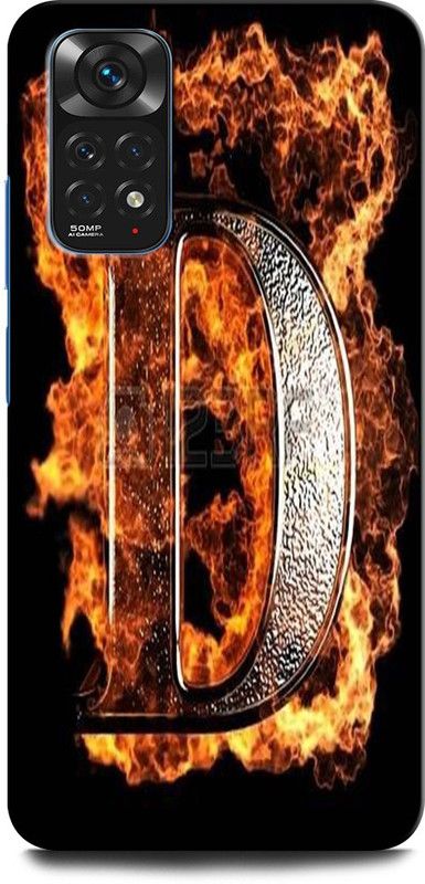GRAFIQE Back Cover for Redmi Note 11s D, D LETTER, D ALPHABET, D DESIGN  (Multicolor, Shock Proof, Pack of: 1)