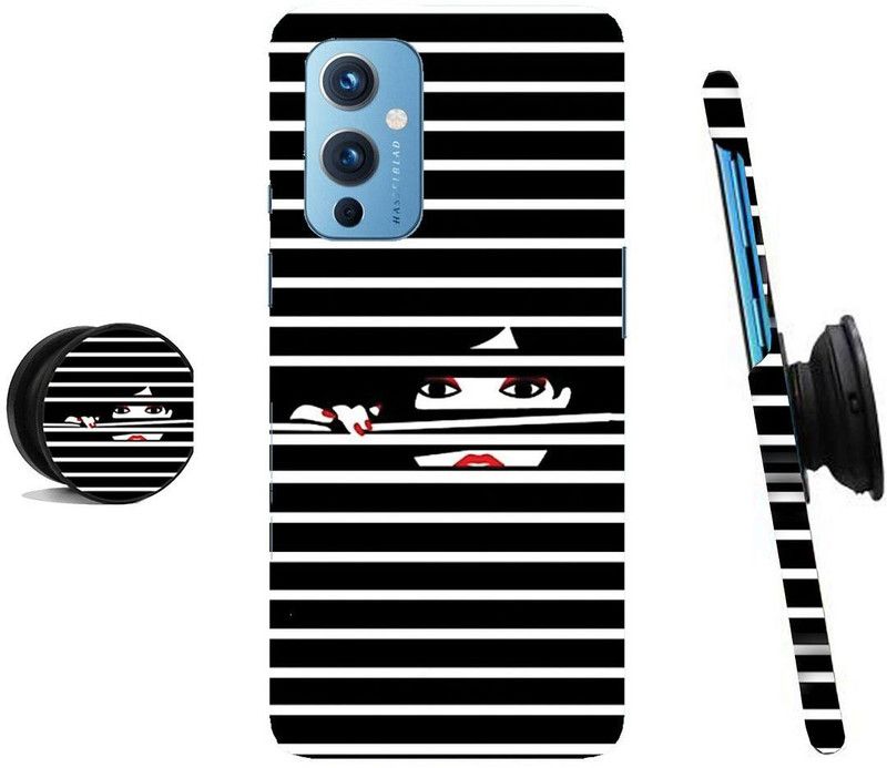 HELLO CASE Back Cover for OnePlus 9  (Black, White, Cases with Holder)