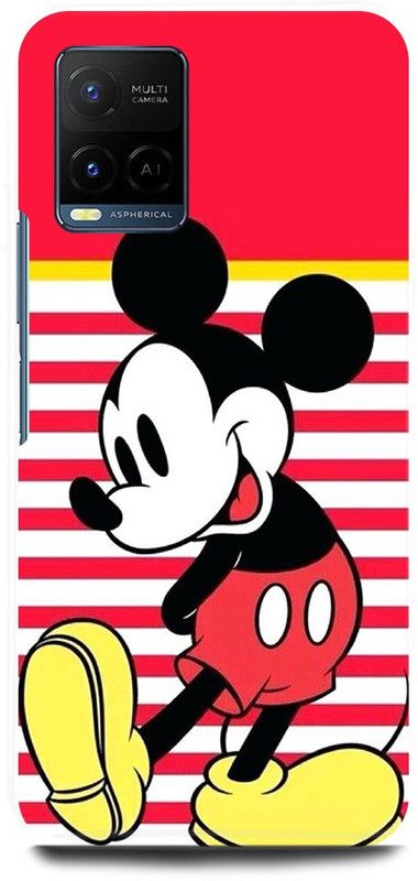 FIKORA Back Cover for Vivo Y33s, V2109, MICKEY,MOUSE  (Pink, Hard Case, Pack of: 1)