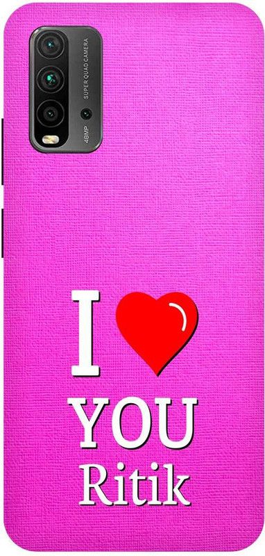 Zaplab Back Cover for Xiaomi Redmi 9 Power,M2010j19si, I Love You Ritik Printed Back Cover  (Multicolor, Hard Case, Pack of: 1)