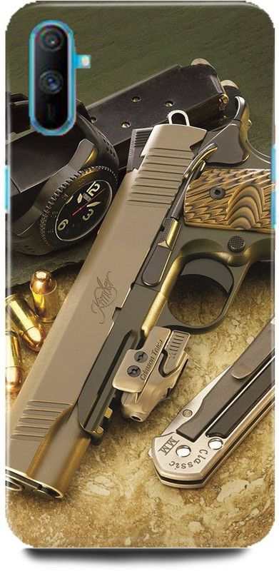 FIKORA Back Cover for Realme C3, RMX2027 GUN, PISTOL, BANDOOK, AK47, RIFEL, BULLET  (Multicolor, Hard Case, Pack of: 1)