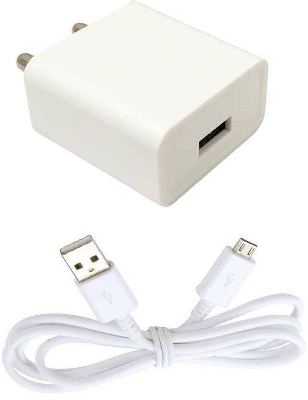 Webilla 0.5 W NA 2.4 A Multiport Mobile Micro USB Charger 2.1 A White Fast Charger for Mo_to E4 with Micro USB Data Cable All MIcro Smartphone Charger with Detachable Cable  (White, Cable Included)