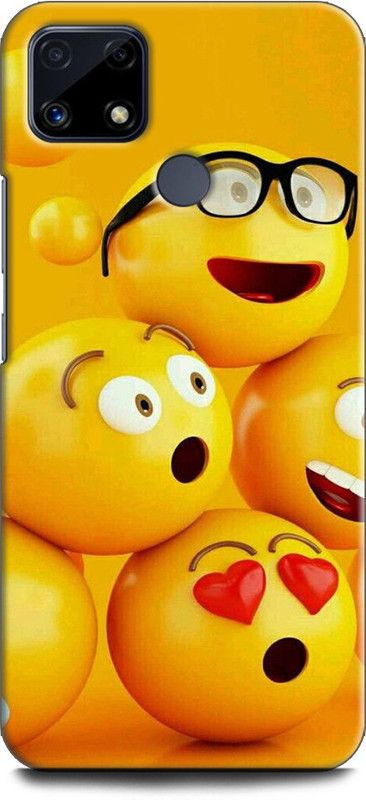 Afterglow Back Cover for Realme C12 SMILEY, EMOJI, CUTE, FUNNY, SMILE  (Multicolor, Shock Proof, Pack of: 1)