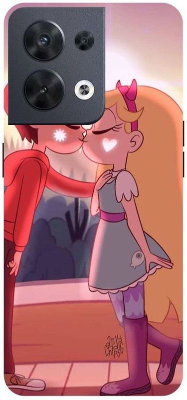 Wall Art Back Cover for OPPO RENO 8 (5G) Disney love, evil, Starco, Marco Diez, Cute Couple Printed  (Multicolor, Dual Protection, Pack of: 1)