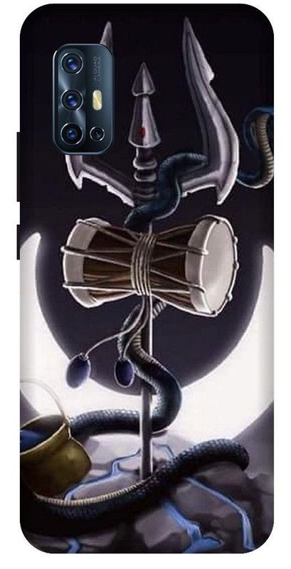 SSMORYA Back Cover for Vivo V17 Mahadev Trishul Printed Back Cover  (Multicolor, Waterproof, Pack of: 1)