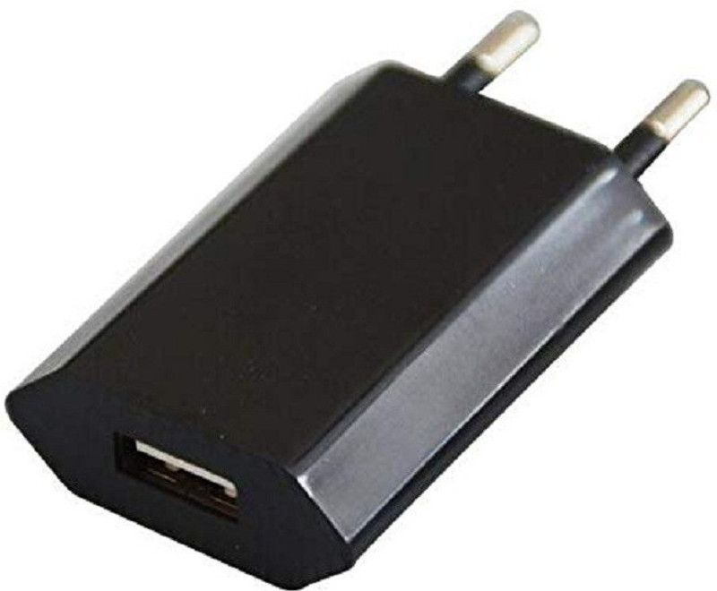 Lambent NA 1 A Mobile 1 Amp Single Port Wall Charger Adapter for All Smartphones Charger with Detachable Cable  (Black)