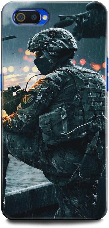 INDICRAFT Back Cover for Realme C2, RMX1941, Army, Printed  (Multicolor, Shock Proof, Pack of: 1)