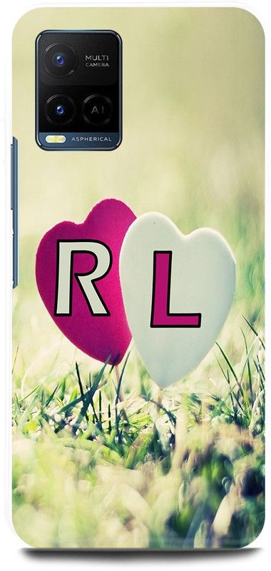 JUGGA Back Cover for Vivo Y33T, V2146, R LOVES L NAME,R NAME, L LETTER, ALPHABET,R LOVE L NAME  (Green, Hard Case)