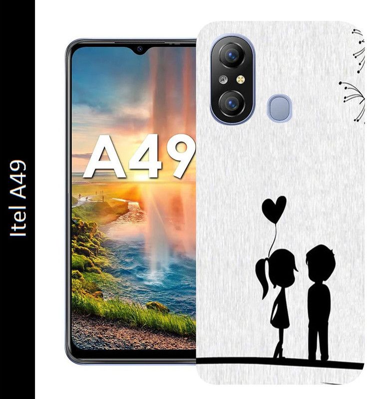 Anami Back Cover for Itel A49  (Grey, Black, Grip Case, Silicon, Pack of: 1)