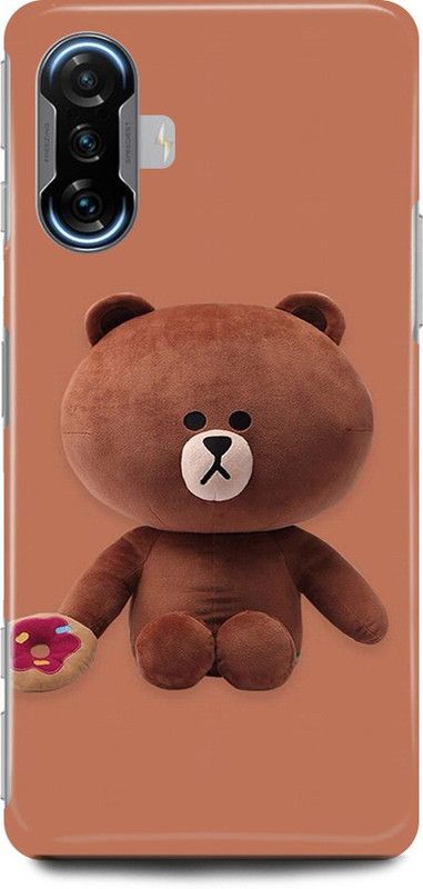 play fast Back Cover for POCO F3 GT TEDDY, BEER, PANDA, BHALU, LOVE  (Brown, Hard Case, Pack of: 1)