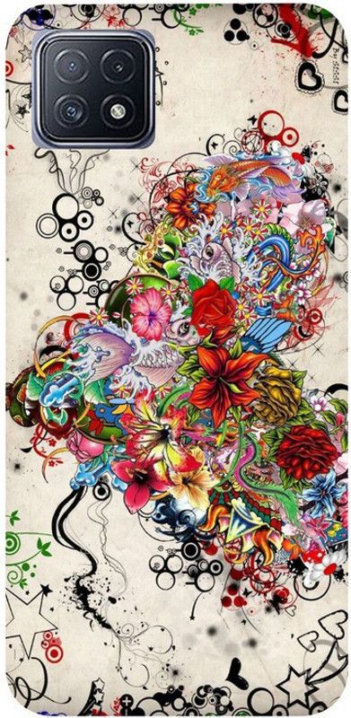 Golden Mask Back Cover for Sky Hawk Back Cover For Oppo A73 (5G) Multicolor Flower  (Multicolor, Waterproof, Silicon, Pack of: 1)