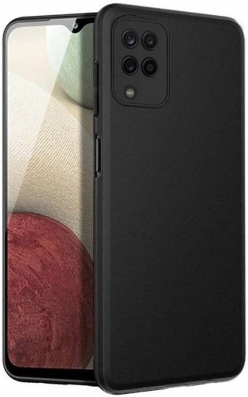 NIKICOVER Front & Back Case for Samsung Galaxy A12  (Black, Flexible, Pack of: 1)