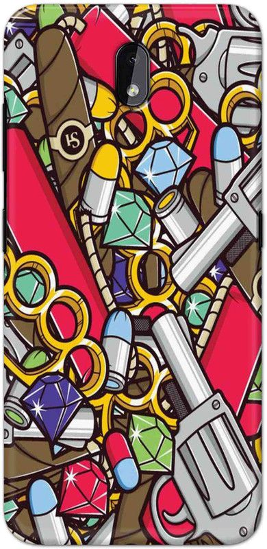 NDCOM Back Cover for Nokia 3.2 Graffiti Latest Printed  (Multicolor, Hard Case, Pack of: 1)