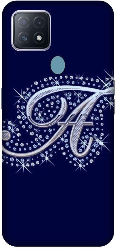 VS PRINT LINK Back Cover for OPPO A15 , CPH2185 ,A letter,A name A word , Printed Back Cover  (Blue, Hard Case, Pack of: 1)