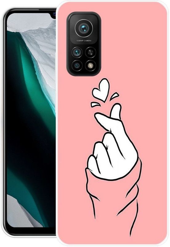 BLUEBUG Back Cover for Mi 10T Pro  (Pink, White, Grip Case, Silicon, Pack of: 1)