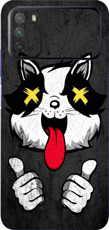 LAMHA Poco M3, poco m3 Mobile Skin  (Ultra Super Crazy Cat With High Matte Finish.,.)