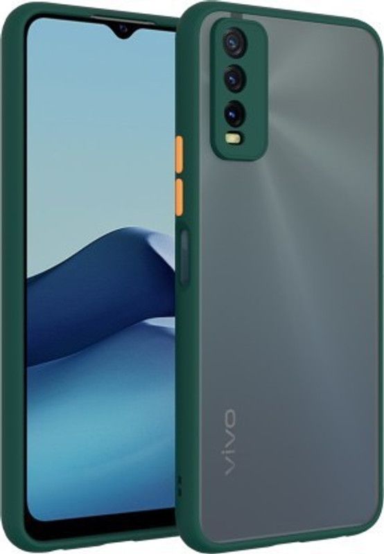 Cermarise Back Cover for Vivo Y12S 2021  (Green, Camera Bump Protector, Pack of: 1)