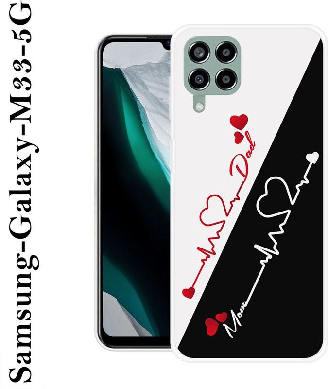 SHIVKUDI Back Cover for Samsung Galaxy M33 5G  (Black, White, Grip Case, Silicon)