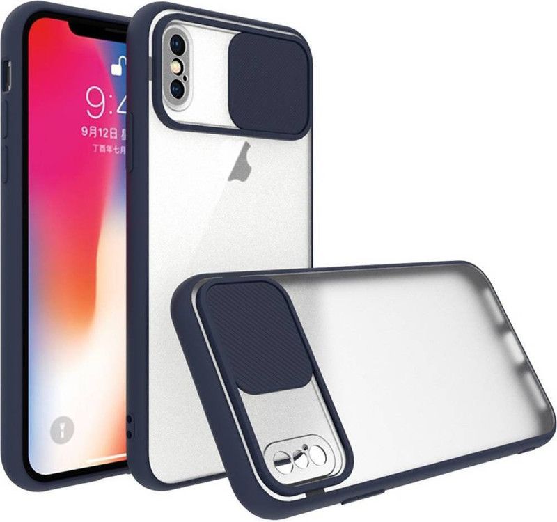 AOnes Back Cover for Iphone X / Xs  (Blue, Cases with Holder, Pack of: 1)