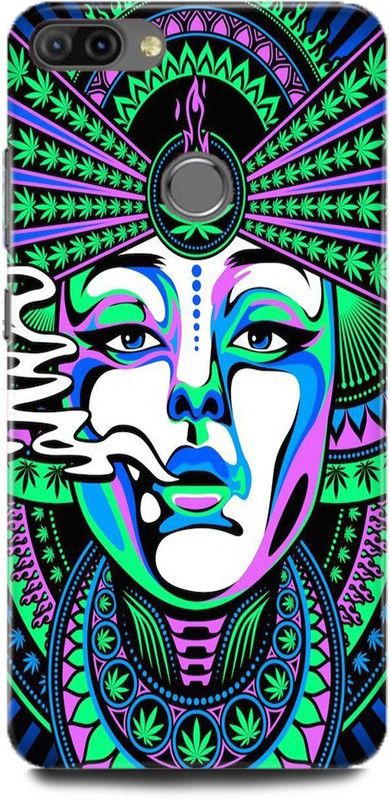 FRONK Back Cover for Infinix HOT 6 Pro, X608, WEED, STONER, ART, LEAF, TRIPPY, GIRL, PIN, OF, ART  (Green, Hard Case, Pack of: 1)
