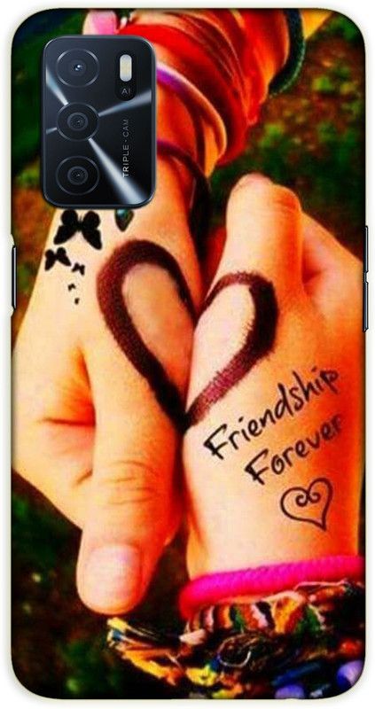 iprinto Back Cover for Oppo A53s 5G, Oppo A16 Friendship Forever Back Cover  (Red, Hard Case)