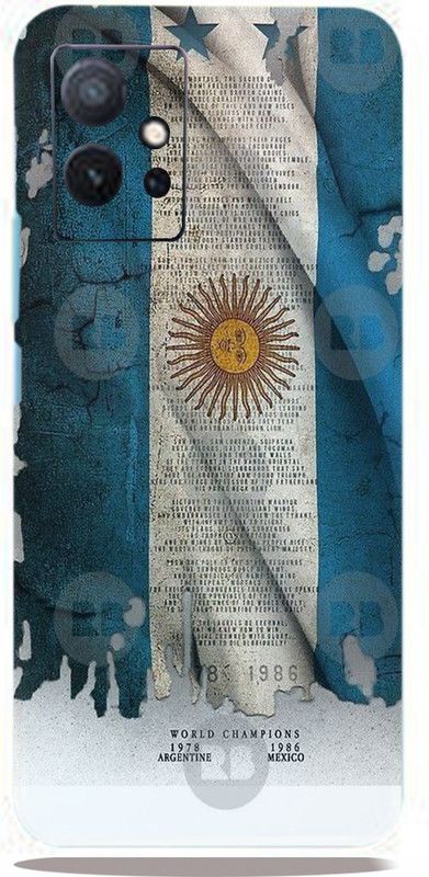 Mclaxa Argentina Flag Designer Mobile Back Skin, Argentina Flag, IQOO Z6 5G Mobile Skin  (Argentina Flag Skin With Super Matte Finish)