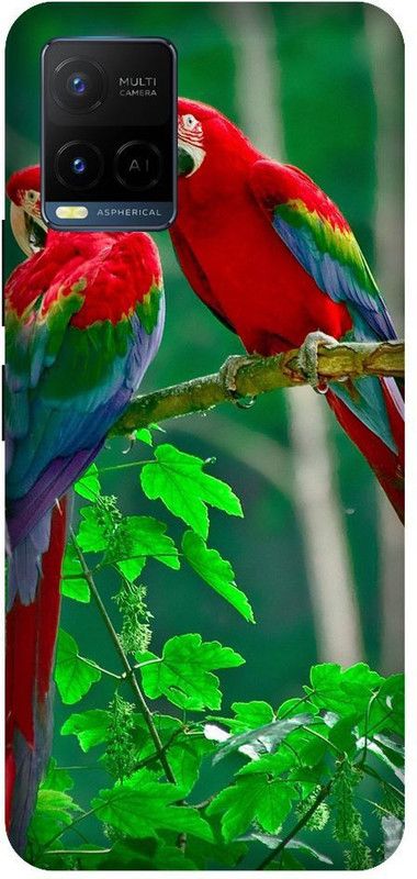 BYXIS Back Cover for Vivo Y21 Parrot, Natural, Nature, tropical, birds, parrot couple, cute, beautiful  (Multicolor, Shock Proof, Pack of: 1)