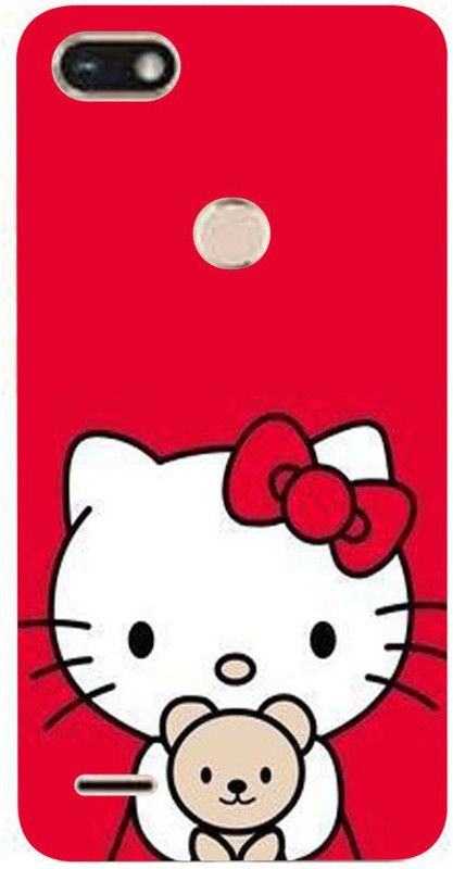 Skyhawk Back Cover for Tecno camon Isky Red Background And Hello Kitty  (Multicolor, Waterproof, Silicon, Pack of: 1)