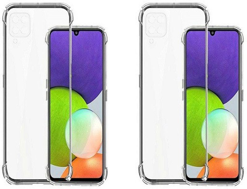 NIMMIKA ENTERPRISES Bumper Case for Samsung Galaxy A22 4G/M32 4G/F22 4G Bumper Back Cover Transparent  (Transparent, Shock Proof, Silicon, Pack of: 2)