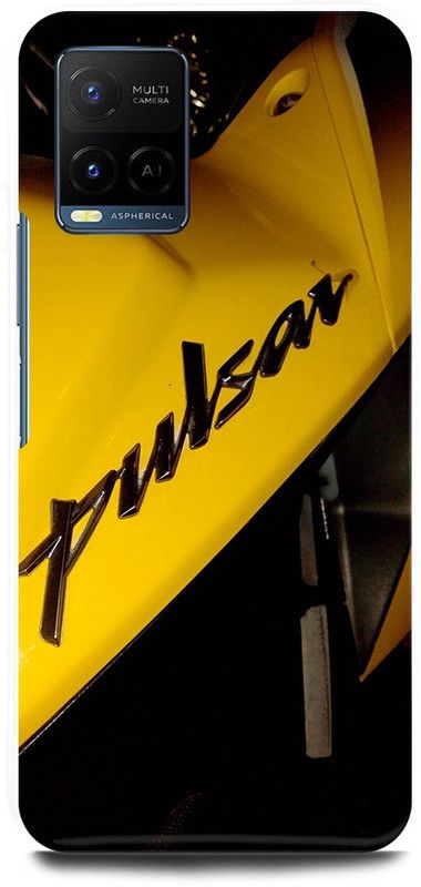 DIKRO Back Cover for Vivo Y33T, V2146, BAJAJ, PULSER, BIKE, LOVER, SPORTS  (Yellow, Hard Case, Pack of: 1)